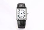 Cartier Italian Cowskin Bracelet Square Case Imported Swiss Quartz White Cartier 205 watches